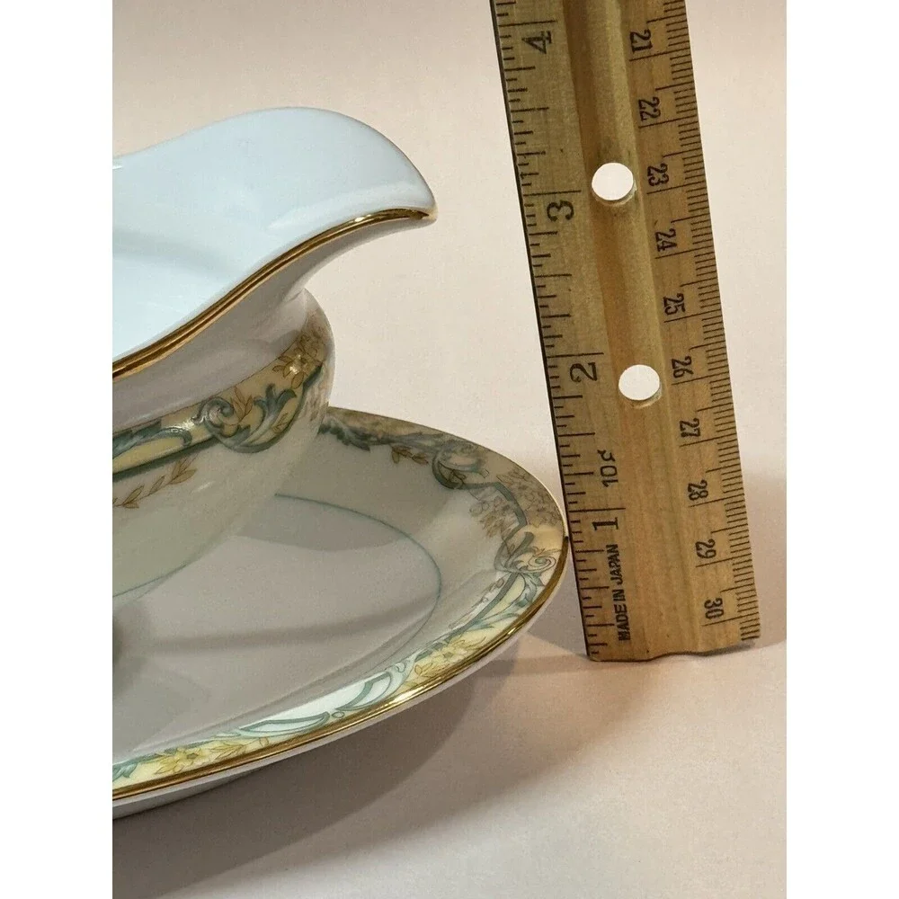 Noritake Arvana Japan Gravy Boat Attached Under Plate‎ 89483